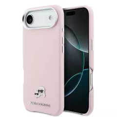   Karl Lagerfeld PU Karl and Choupette Heads Pins MagSafe tok iPhone Air készülékhez rózsaszín