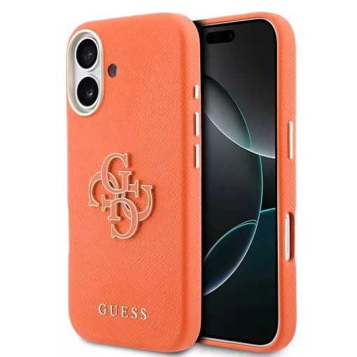 Guess PU Resin Logo tok iPhone 17 készülékhez narancssárga