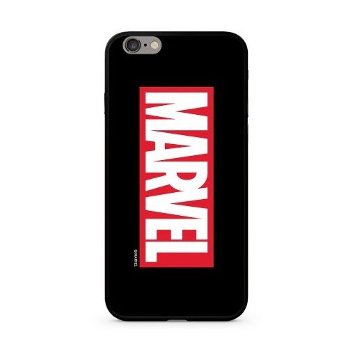 Marvel prémium szilikon tok edzett üveg hátlappal - Marvel 005 Apple iPhone 6/6S fekete (MPCMV210