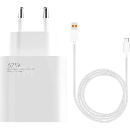 Xiaomi MDY-12-EH gyári hálózati fehér gyors (Turbo) töltőfej 3,25A 67W USB - Type-C gyorstölt