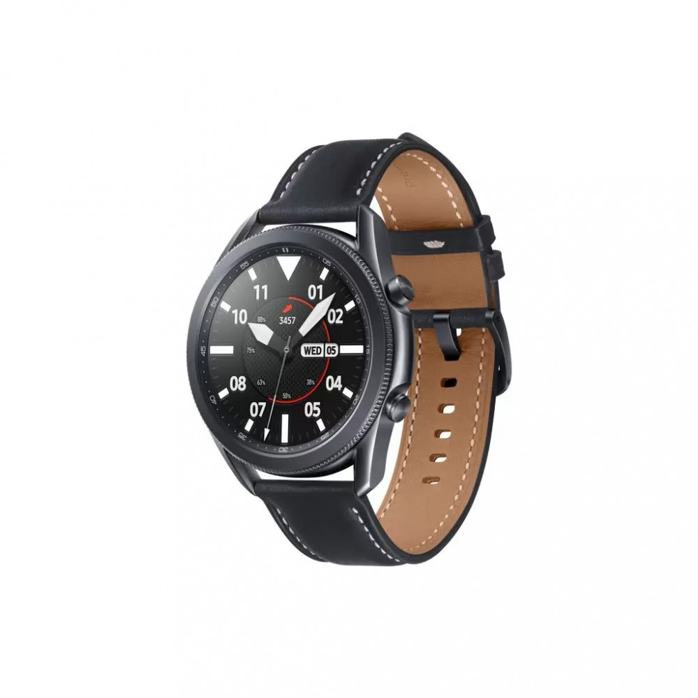 XPRO Samsung Watch 3 41mm / Watch 4 40mm / Watch 4 42mm / Watch 4 44mm / Watch 4 46mm bőr szíj fekete, fekete varrással 20mm
