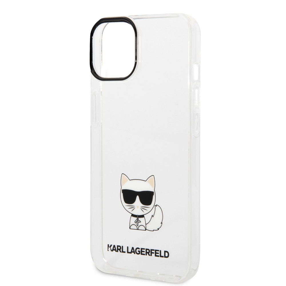 Karl Lagerfeld Choupette Logo Apple iPhone 14 Pro Max (6.7) hátlapvédő tok átlátszó (KLHCP14XC