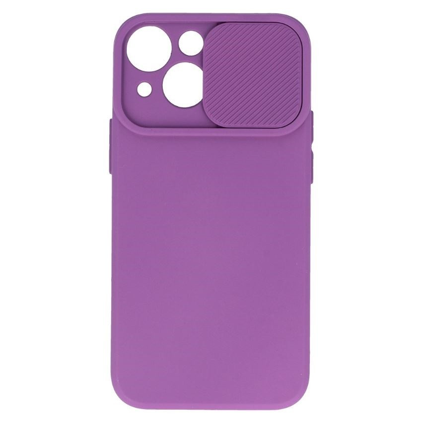 Camshield Soft - Apple iPhone 14 Plus (6.7) por- és kameravédős szilikon tok lila