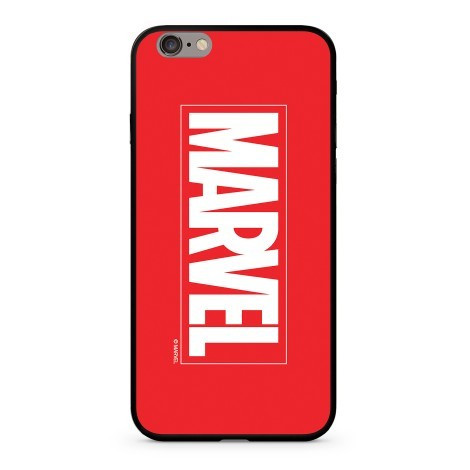 Marvel prémium szilikon tok edzett üveg hátlappal - Marvel 005 Apple iPhone 6/6S piros (MPCMV2201