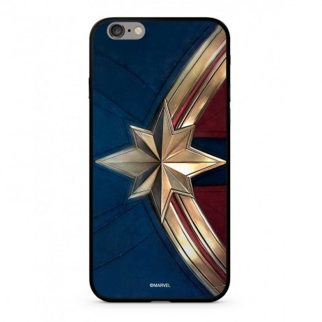 Marvel prémium szilikon tok edzett üveg hátlappal - Marvel Kapitány 022 Apple iPhone 6/6S fekete